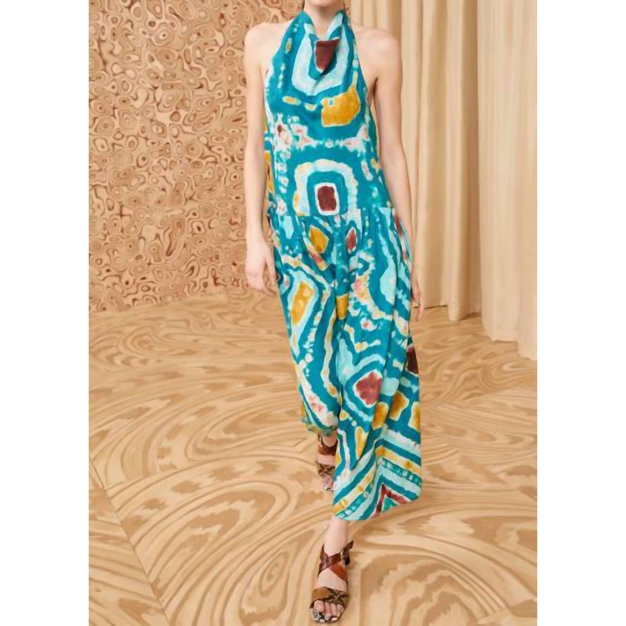 New Ulla Johnson Assa Halter Dress In Ocean Jasper